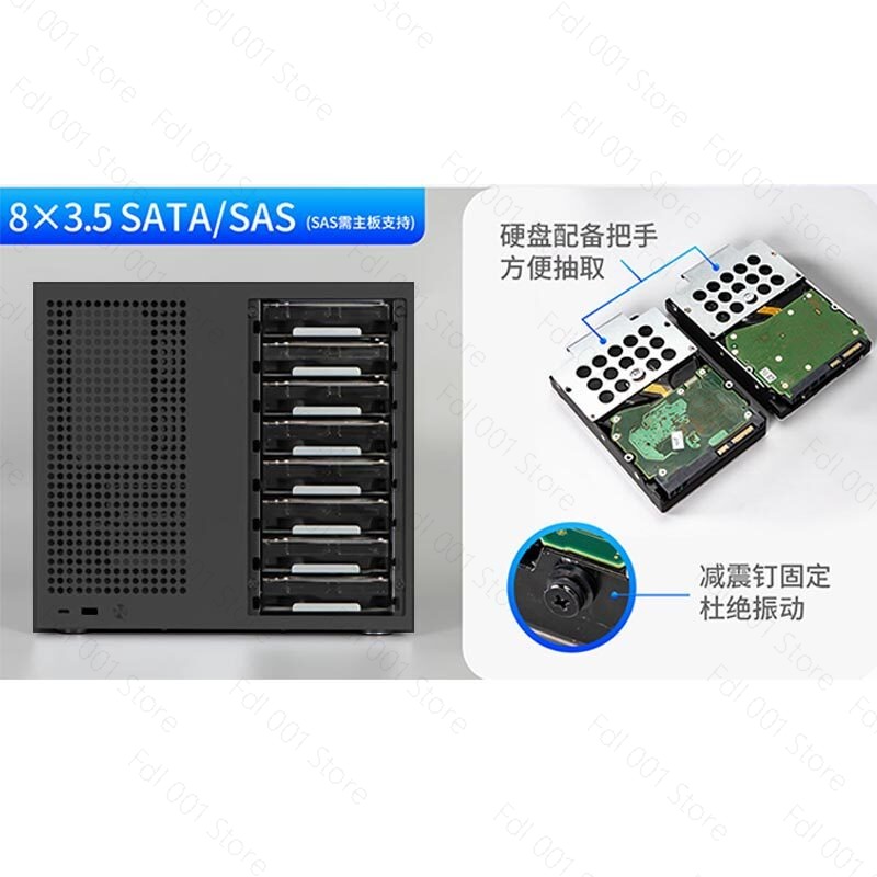 Atx Power Supply - Sagittarius 8-positie NAS-chassis MATX moederbord ATX-voeding